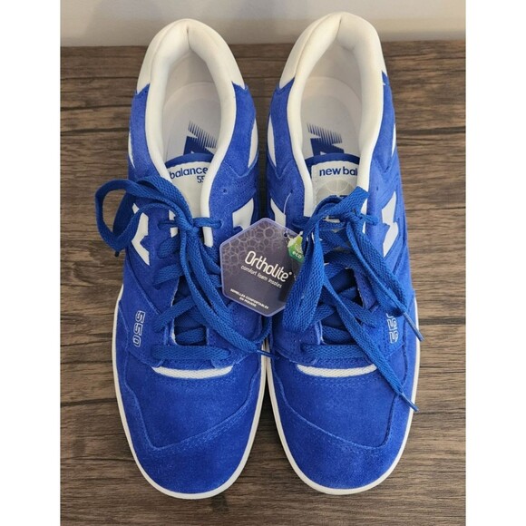 New Balance 550 Sneakers Mens 11.5 Suede Team Royal Lace Up Shoes Ortholite - Picture 2 of 7